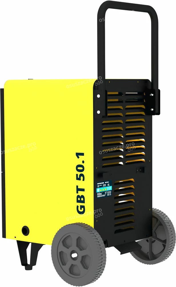 Osuszacz powietrza Güde GBT 50.1 - konstrukcja wózkowa z uchwytem i dużymi kołami