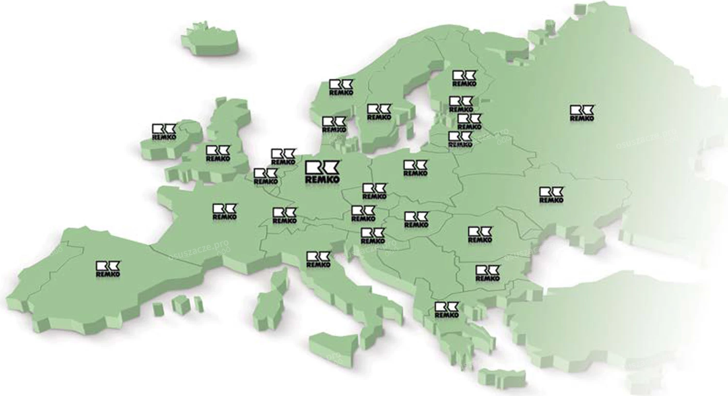 Mapa dystrybucji Remko w Europie